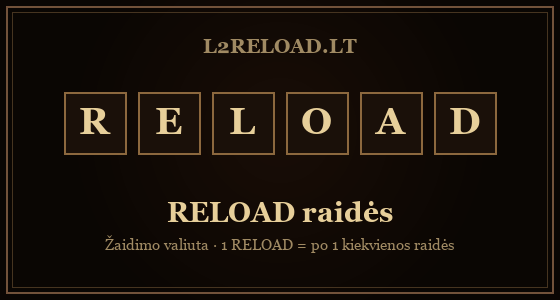 RELOAD raidės - žaidimo valiuta